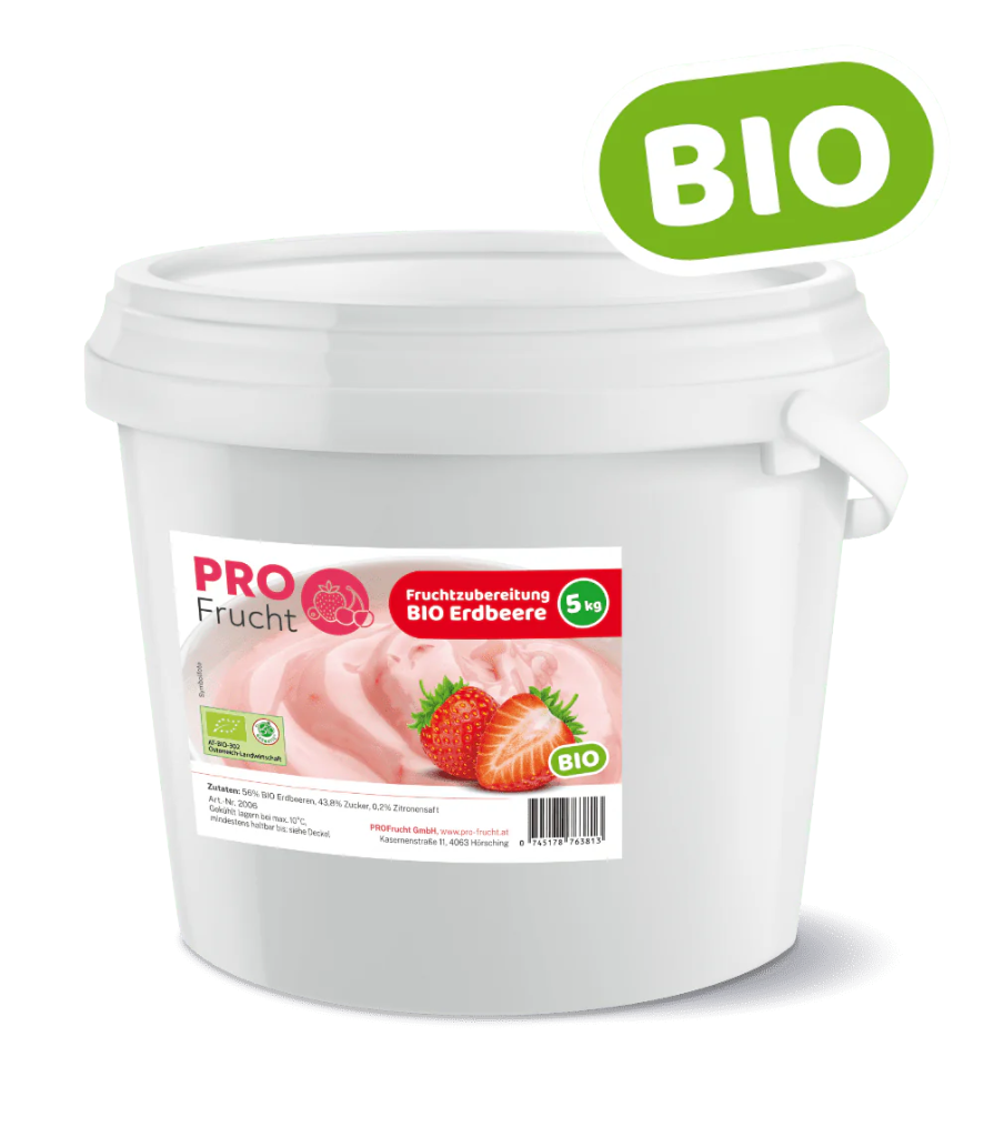 BIO Fruchtzubereitung Erdbeere, 5kg Gebinde